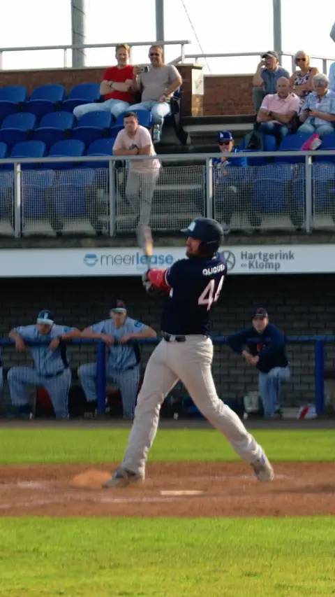 Dane Jonkers gets on base and changes for a pinch runner