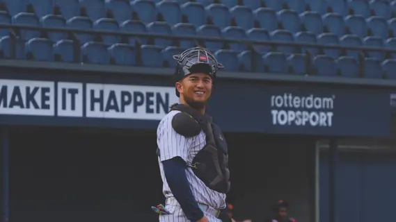 Louie smiling before the inning