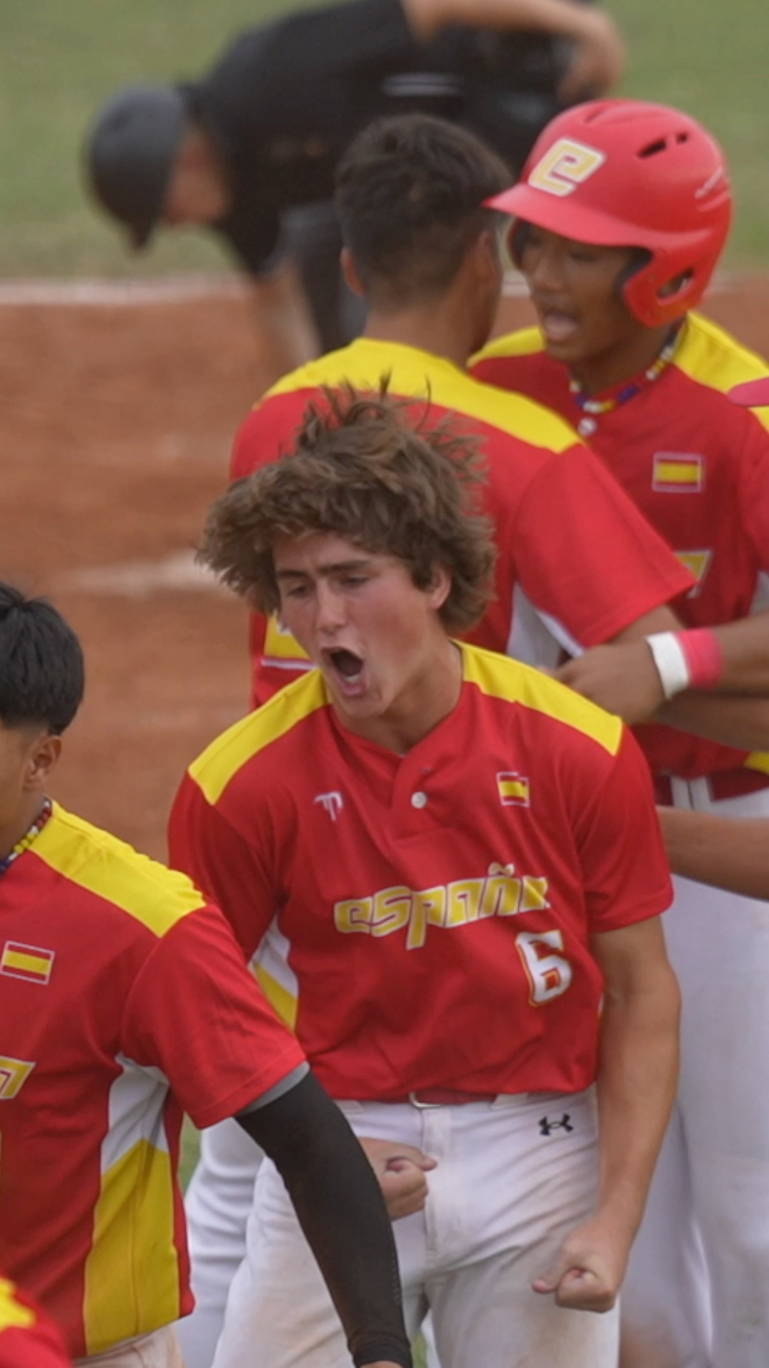 Cyprian Mcintosh shows emotion after the game is tied