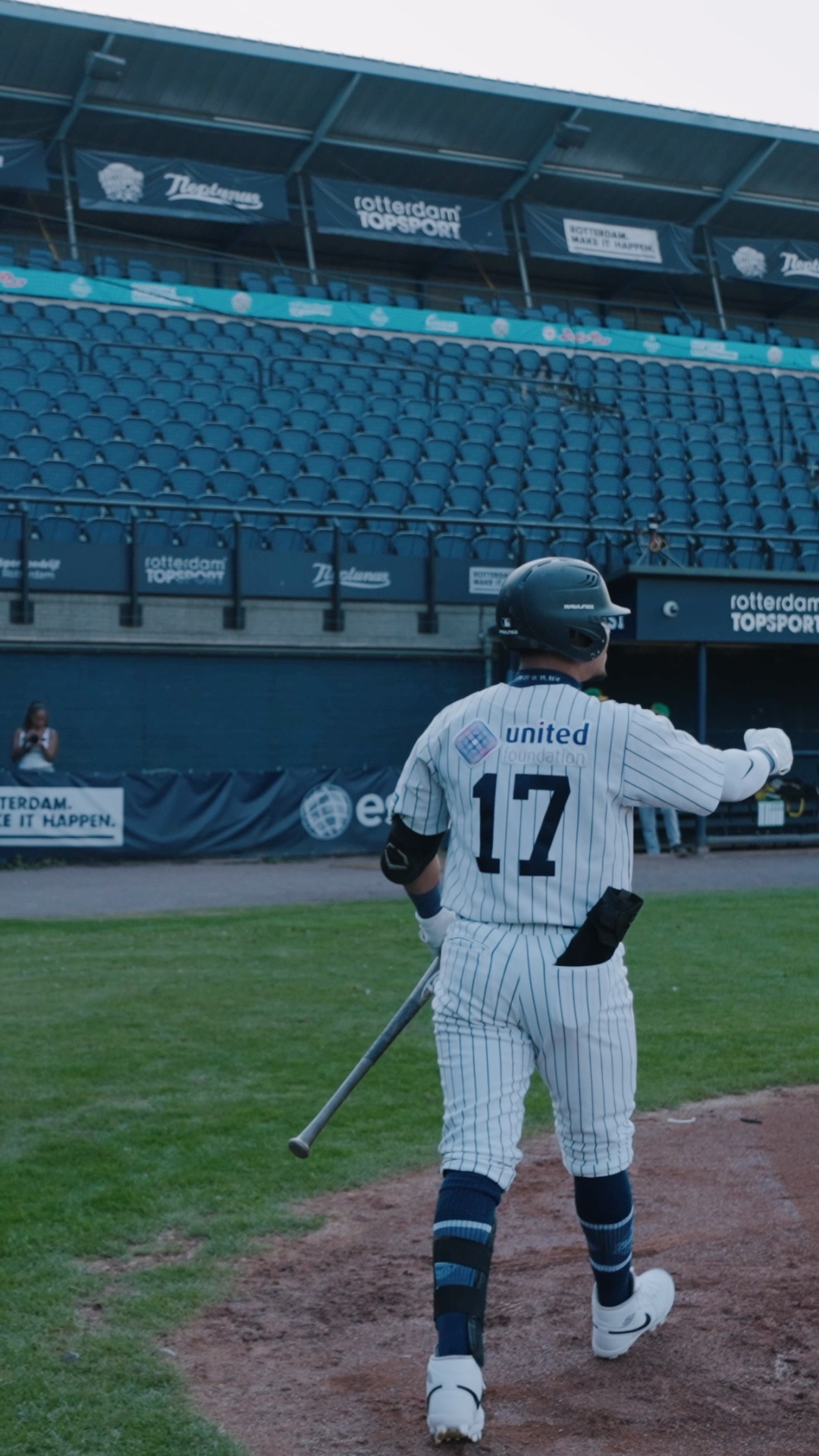 Jowell Sprock walks to plate