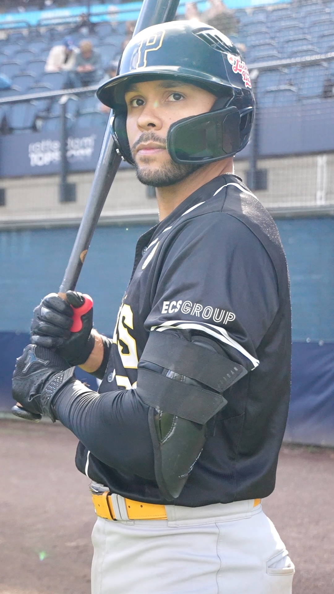 Julian Goins gets ready to hit