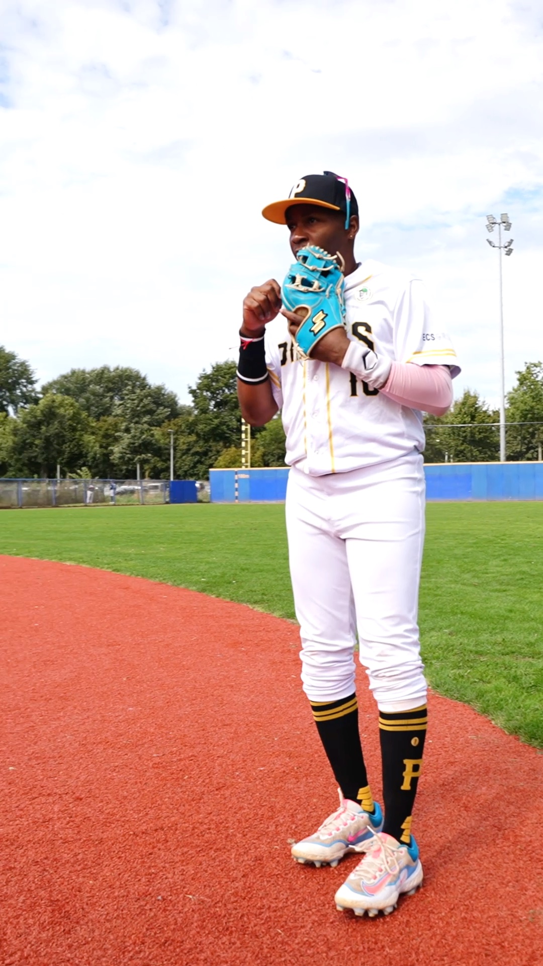 Brendly Martina takes the field to start the game