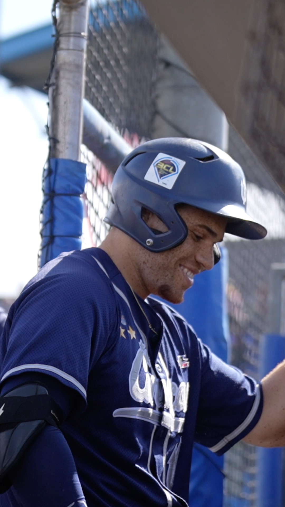 Darryl Collins smiles after homerun
