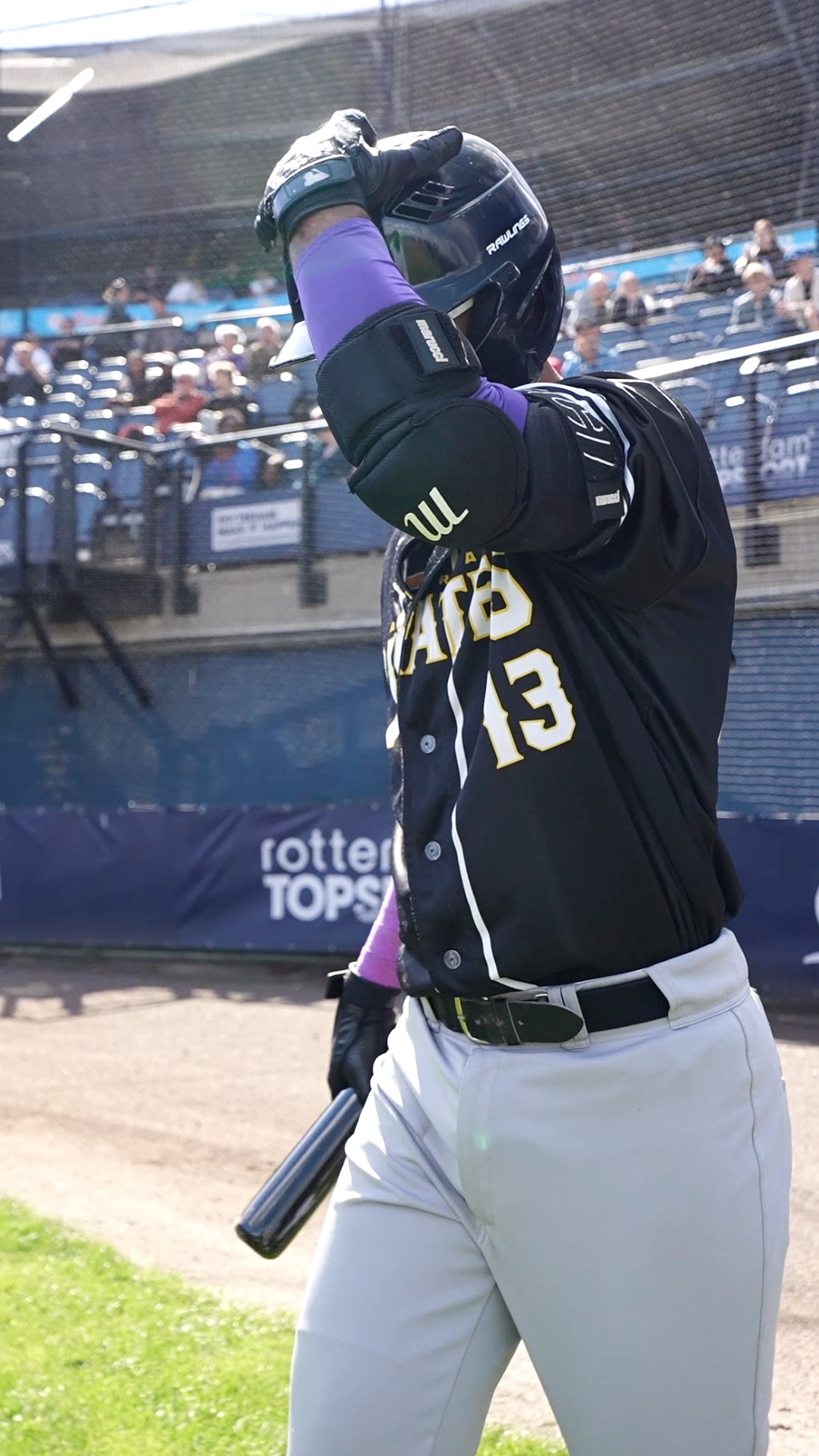 Alex Madera walks up to the plate for Pirates