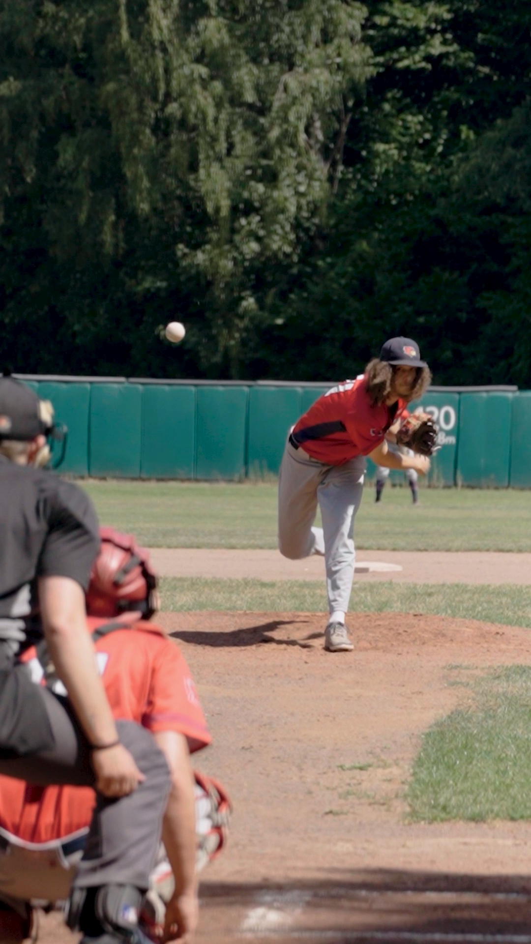 Pepe Stockhaus pitching at Solingen Alligators (slow motion)