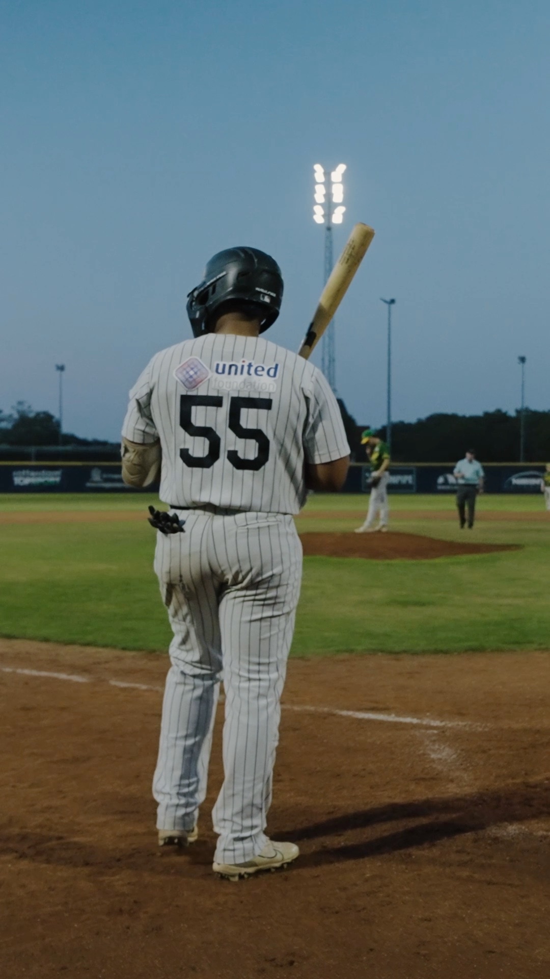 Dre Celestijn gets to homeplate