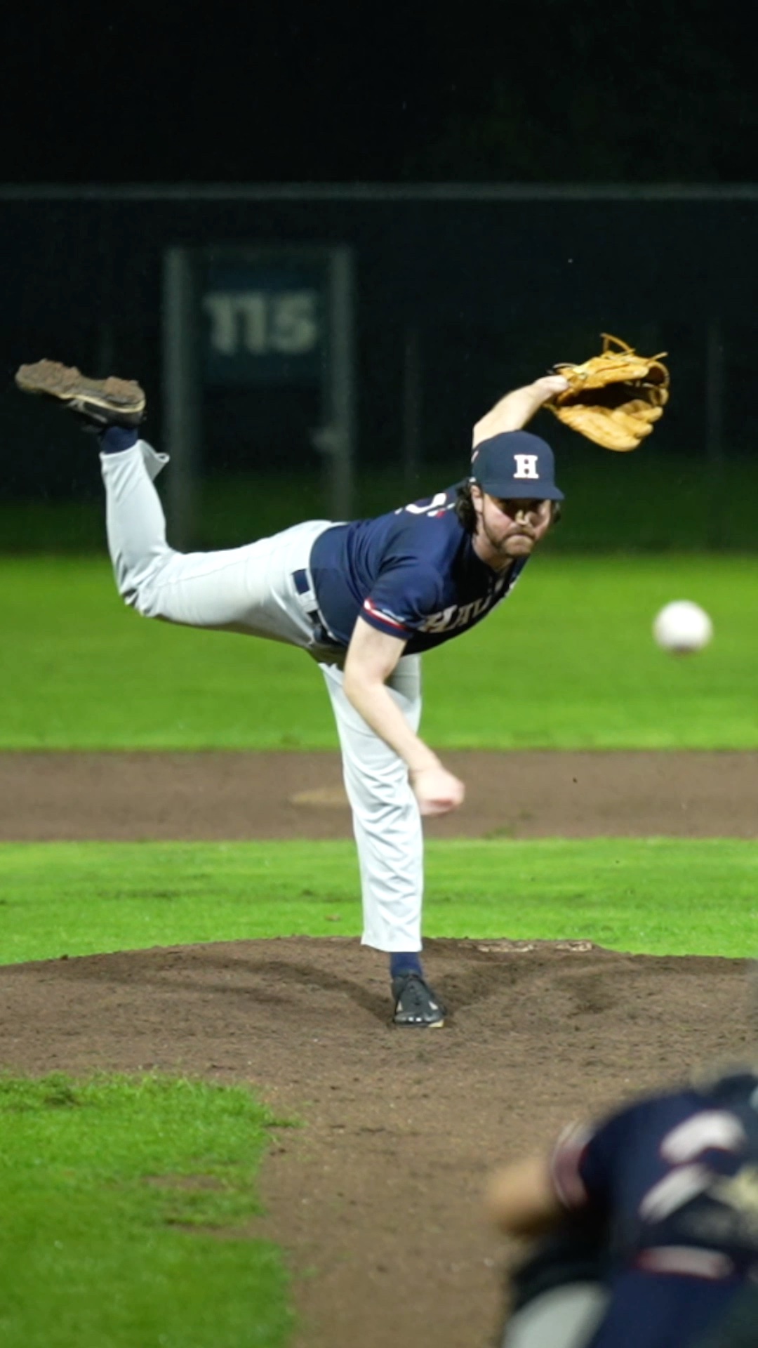 Freek van der Kooij pitching (backstop view)