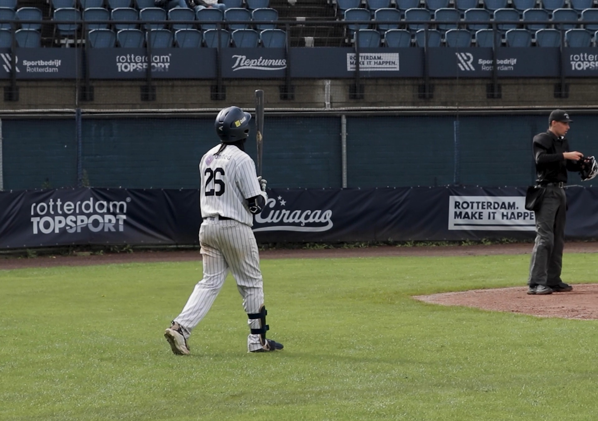 Gregory Trinidad walking towards base