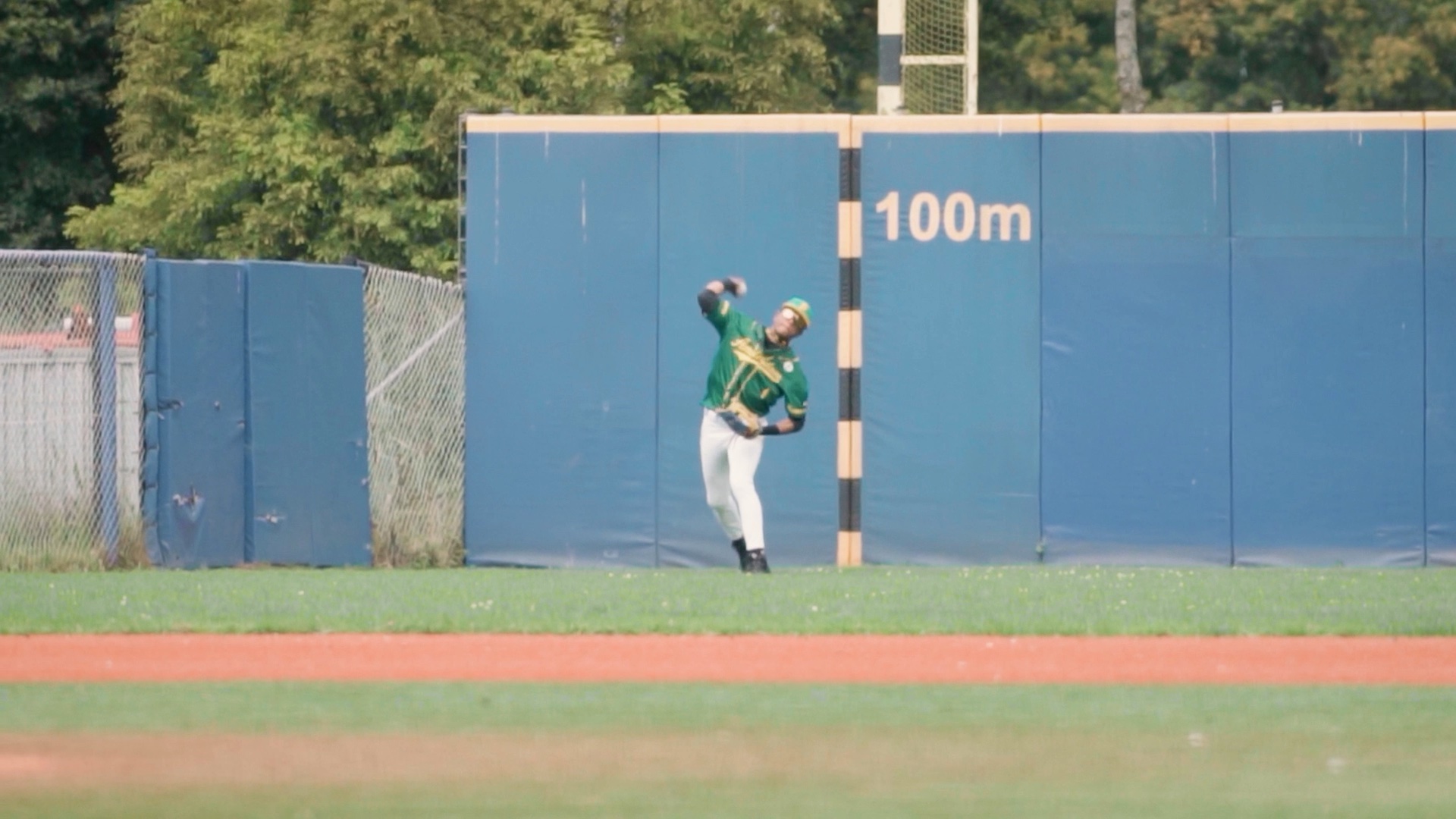 Jason Jakobus throws out runner at third