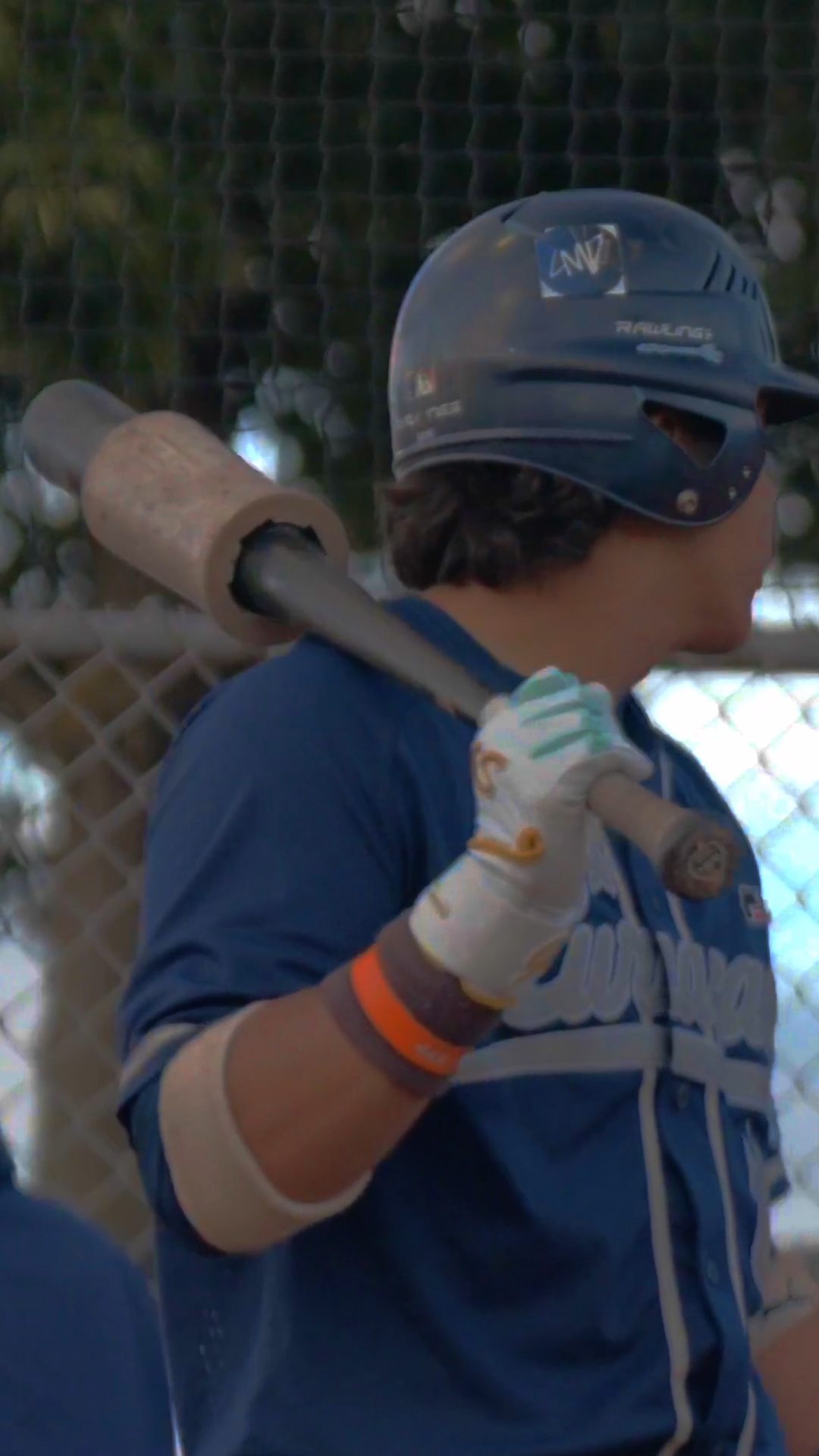 Kyan Beer walks up to the plate