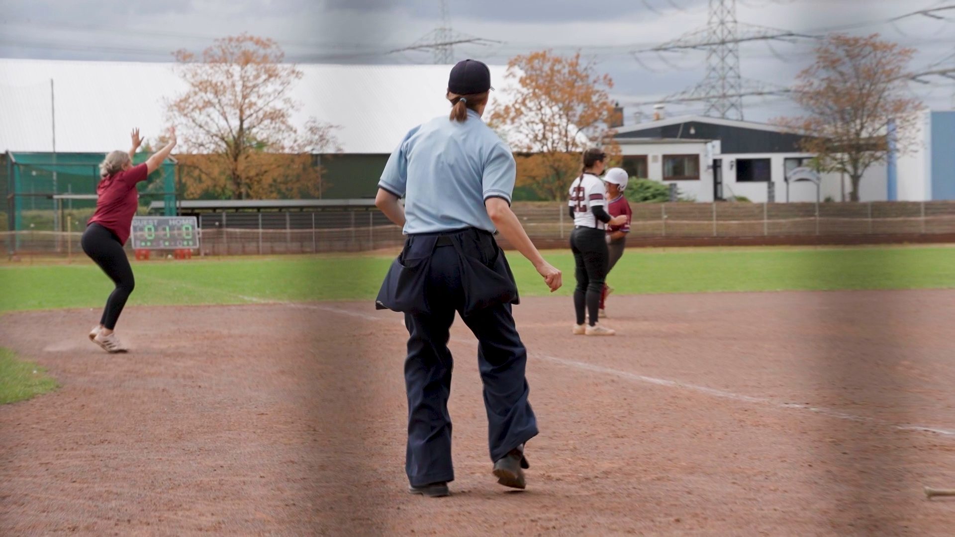 Layla Stouder rounding 3rd Base