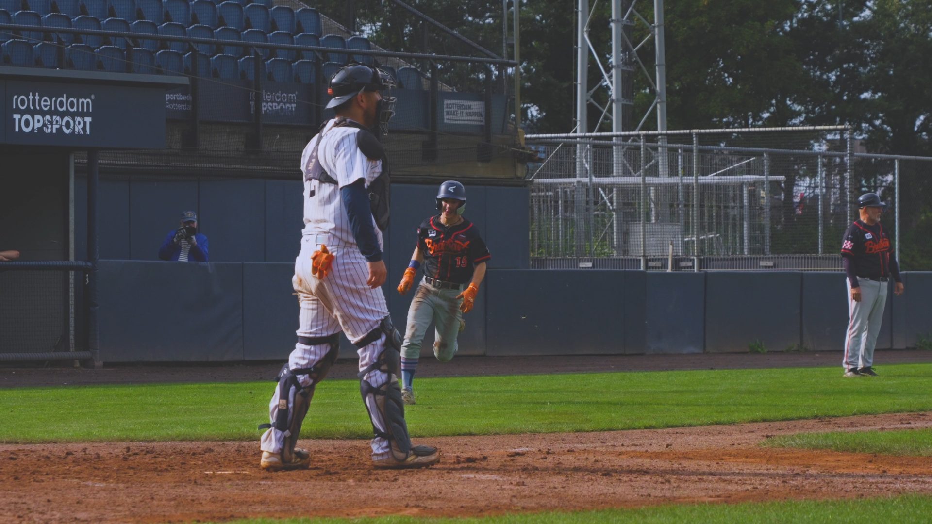 Dean van Uden Slides at home plate