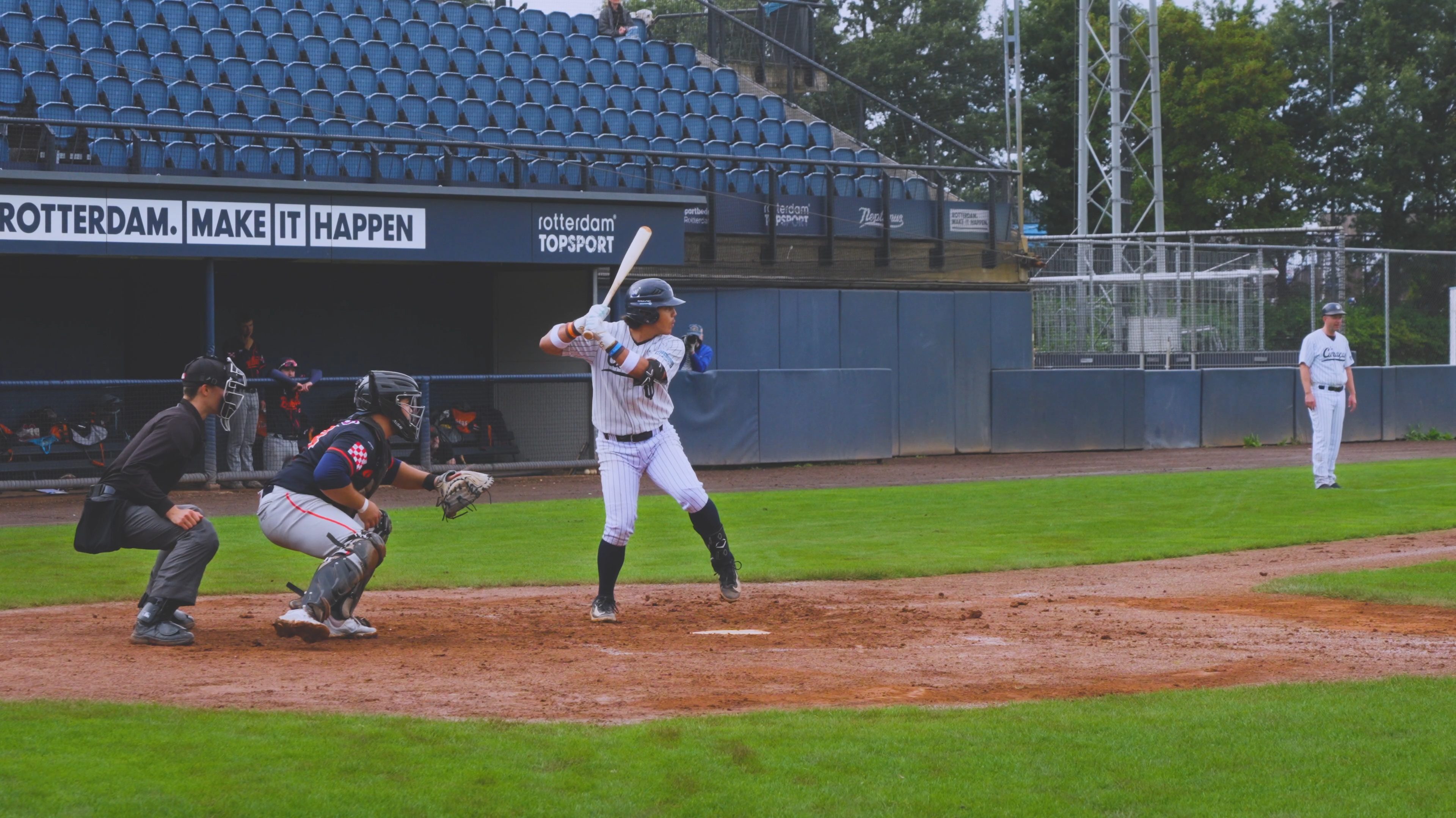 Kyan Beer swings and flips the bat